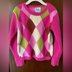 Lilly Pulitzer size 6 pink argyle sweater